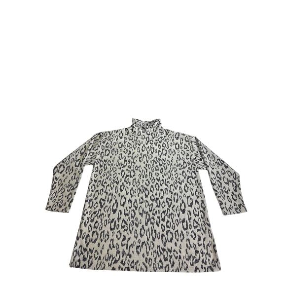 Chico's Leopard Print Cozy Mock Neck Sweater Size 3/XL - Picture 1 of 7